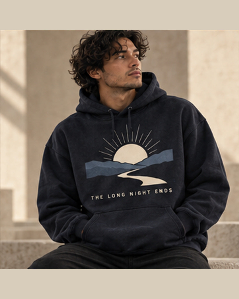 Male model wearing The Long Night Ends in its launch color
