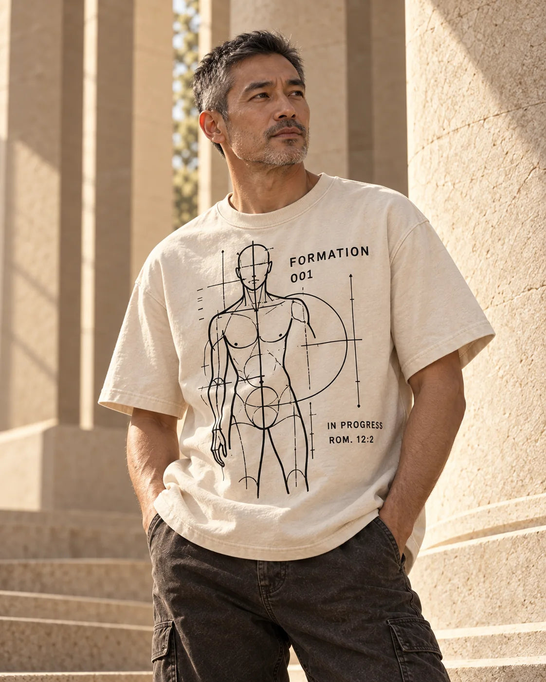 Model wearing Formation No. 001 in its launch color